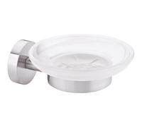 tesa MOON soap tray silver/white satin no-drill mount 40310-00000-00
