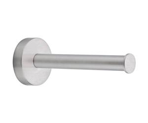 tesa MOON Spare Toilet Roll Holder - WC Storage - Chrome - 49 x 49 x 120 mm | Wall-mounted loo roll reserve for bathrooms - Chrome-plated metal - Stainless and waterproof - Includes adhesive fixings