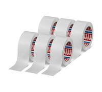 tesa Pack 4313 Paper Parcel Tape in Pack of 6 - Tape for Packaging Parcels and Boxes - White - 6 Rolls Each 50 m x 50 mm