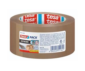 tesa Pack Extreme Premium Parcel Tape, Super Sticky and Tear Resistant, Ideal for Packing and Bundling Heavy Parcels and Objects