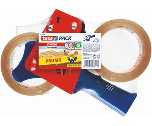 Tesa Packing Tape Dispenser Gun Set - 2× 66 m × 50 mm Transparent Low-Noise P...