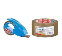 tesa Packing Tape Dispenser Pack n Go Blue Roll width (max.): 50 mm Roll length (max.) 66 m incl. adhesive film roll 50 m x 50 + tesapack Ultra Strong - PVC adhesive tapes - Brown - 66 m x 50 mm