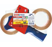 Tesa Packing Tape Set - 2x Parcel Tape with 1x Dispenser - Transparent - 66m x