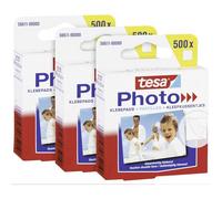 tesa Photo Adhesive Pads Pack of 3 - Adhesive on Both Sides for Creating a Photo Book - 500 Pads per Big Pack = 1500 Pieces
