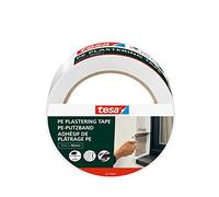 tesa Plastering Tape PE - Plaster Tape Roll with high-quality PE base material - for protection when plastering outdoors - temperature-resistant - white - 33 m x 50 mm