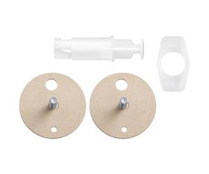 tesa Power.Kit Adapter BK43-2, self-Adhesive Replacement kit, Metal Plate, Diameter 34mm, Height 16mm, Bolt Length 12mm