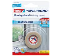 Tesa Powerbond Double Sided Mounting Tape - Transparent/Clear 1.5 m x 19 mm 55743-00000-02