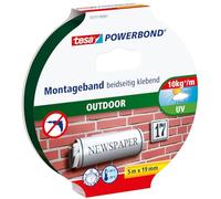 tesa Powerbond OUTDOOR - Double-Sided Mounting Tape for Outdoor Use - UV-, Water- and Temperature Resistant Adhesive Tape - Holds up to 1 kg per 10cm tape
