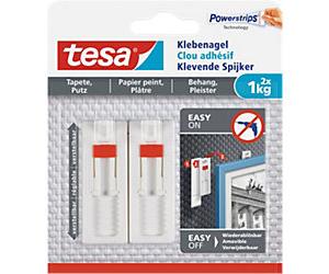 tesa Powerstrips Adhesive Nail Non-permanent 14 cm White Pack of 2