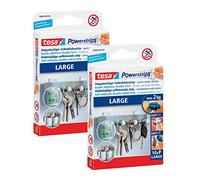 tesa Powerstrips Large - Double sided adhesive strips for mounting items on smooth surfaces (2 packs)