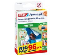 tesa Powerstrips POSTER - Double-Sided Adhesive Strip for Posters - Self-Adhesive Picture Hanging Strips - Tapered -Holds up to 200 g - Pack of 96