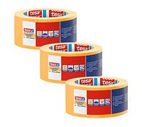 tesa Precision Masking Tape 4334 PLUS - Yellow - 3 Rolls - 50 m x 50 mm