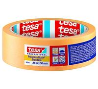 tesa Precision Masking Tape 4344 Standard - Orange - 6 Rolls - 50 m x 25 mm | Professional painter's strip with thin paper backing - designed for precise masking and clean edges during indoor decorating