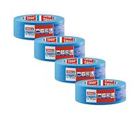 tesa Precision Masking Tape 4440 UV-Plus - Blue - 4 Rolls - 50 m x 38 mm | Weather-resistant masking strip for sharp paint edges and precise covering during demanding outdoor decorating work