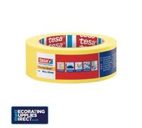 tesa Precision Yellow Masking 4334 - 6 Months, Indoor/Outdoor - 19 - 50mm x 50m