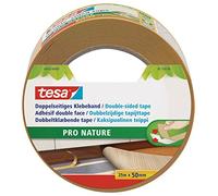 tesa PRO NATURE Double-Sided Adhesive Tape - 25 m x 50 mm | Strong and Versatile Bonding Strip Made from 100% Recycled Plastic - Suitable for Flooring, Decorating and Craft Projects