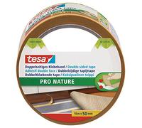 tesa Pro Nature Eco Fixation Double-Sided Tape Roll - Ecological - Versatile - Carpet Fixing, Decoration, Crafts - 100 Percent Recycled Plastic - 10 m x 50 mm