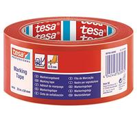 tesa PVC Floor and Lane Sports Hall Marking Tape, 33 m x 50 mm - Red
