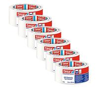 tesa PVC Plaster Tape Standard 60399 Smooth Masking Tape for Plaster and Painting Work - for Masking and Covering - White - 33 m x 50 mm - Pack of 6