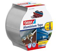 tesa Ruban Adhésif Aluminium - Bande Auto Adhésive en Aluminium pour la Réparation et l'Isolation de Surfaces Métalliques - Résistante Haute Température, Imperméable - 10 m x 50 mm
