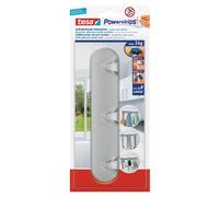 Tesa Self-Adhesive Hook Bar Chrome with 4 x Powerstrips Large