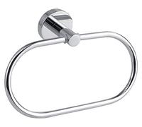 tesa SMOOZ Hand Towel Ring - No Drill Oval Bath Towel Ring Made of Chrome-Plated Metal, Stainless - Waterproof - Includes Removable Adhesive Solution