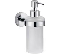 tesa® Smooz soap Dispenser, high Gloss Chromed Metal, self-Adhesive, Adhesive mounting Technology, 170mm x 70mm x 126mm
