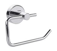 tesa® Smooz Toilet Paper Holder, high Gloss Chromed Metal, self-Adhesive, Adhesive mounting Technology, 100mm x 140mm x 50mm