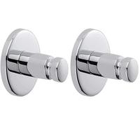 tesa® Smooz Towel Hook, high Gloss Chromed Metal, self-Adhesive, Adhesive mounting Technology, 37mm x 37mm x 37mm (Pack of 2)