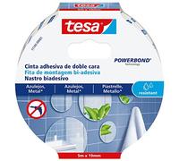 tesa SMS Cinta Adhesiva doble Cara Powerbond 5: 19mm Resistente A La Humidad