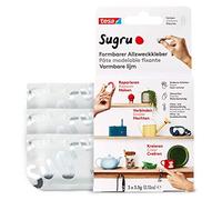Tesa Sugru by tesa - Pâte Fixante Polyvalente à Modeler en Lot de 3 x 3.5 g - Pâte Durcissante Adhésive Polyvalente Pour Décorer, Coller, Réparer, et Pour Bricolage Créatif - Blanc