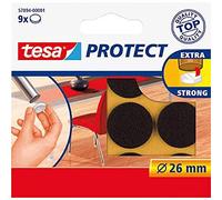 Tesa Surface Protectors, Anti Scratch Self Adhesive Felt Round 26 Mm Dia,Brown (9 Pads)