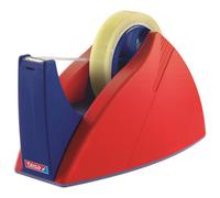 tesa Easy Cut Professional - Stable Table Dispenser for tesafilm - for Processing Large Rolls of Adhesive Film - Red/Blue