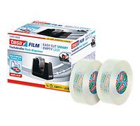 tesa Tape Dispenser Set tesafilm Easy Cut SMART Black, Transparent 19 mm (W) x 33 m (L)