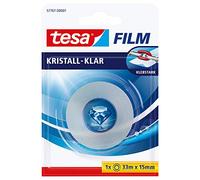 tesa Tesafilm Crystal Clear - Highly Transparent, Age-Resistant Tape with Strong Adhesion - 33 m x 15 mm