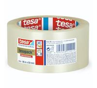 tesa tesapack 4024 Universal PP - Pack of 36 - Parcel Tape Made of PE Film - Shipping Tape for Quiet Unrolling - Weather and Ageing Resistant - Transparent - 66 m x 5 cm Each
