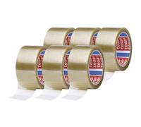 tesa Pack PP 4195 Parcel Tape in a Pack of 6 - Low Noise Tape for Packing Parcels and Boxes - Transparent - 6 Rolls Each 66 m x 50 mm