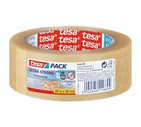 tesapack Ultra Strong - PVC Packing Tape for Solid Packaging and Secure Bundling - Transparent - 66 m x 38 mm