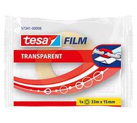 tesa Transparent Film Adhesive Tape with Strong Adhesion, ageing Resistant and Tear-Resistant, 33 m x 15 mm