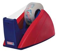 tesa UK Easy Cut Desk Dispenser Professional - Refillable Tape Dispenser for Adhesive Tape Rolls Size 33 m x 19 mm - Nonslip in Red/Blue, (57421-00000-03)