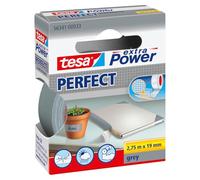 tesa UK Extra Power Perfect, Grey, 2.75 m x 19 mm | Fabric-Reinforced Tape for Crafting, Repairing, Fastening, Reinforcing and Labelling - Suitable for Indoor and Outdoor Use