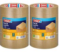tesa UK Pack Paper Standard - Eco-Friendly Paper Packaging Tape, 56% bio-Based Material - Effective and Easy to Recycle - Brown - 3X 50 m x 50 mm (Pack of 2)