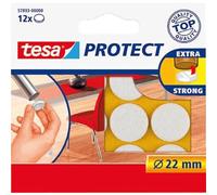 tesa UK Protect Anti Scratch Self Adhesive Felt 22 mm Dia - White, 12 Pads
