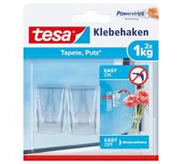 tesa UK Smart Mounting System Clear Hooks with Removable Adhesive Strips for Damage Free Hanging, (77735-00002-00)
