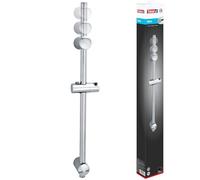 tesa UK Spaa shower rail, chromed metal & plastic elements, self-adhesive, adhesive mounting technology, 705mm, Clear