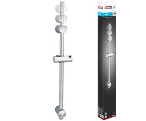 tesa UK Spaa shower rail, chromed metal & plastic elements, self-adhesive, adhesive mounting technology, 705mm, Clear