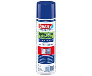 tesa UK Spray Glue Permanent - Strong Spray Adhesive for Light to Medium-Weight Materials with Smooth to Uneven Surfaces - Silicone Free - 500 ml