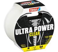 tesa Ultra Power Clear Super Duct Tape - Transparent Repair Tape for Invisible Repairs - Weather Resistant and Hand-tearable - 10 m x 48 mm