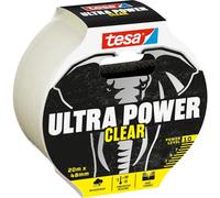 tesa Ultra Power Clear Super Duct Tape - Transparent Repair Tape for Invisible Repairs - Weather Resistant and Hand-tearable - 20 m x 48 mm