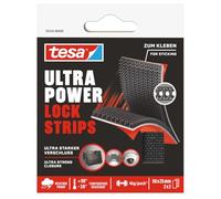 tesa Ultra Power Lock Strips - Self-Adhesive Velcro Tape Strips with Extremely Strong Velcro Fastening - Weatherproof, UV and Temperature Resistant - Tape for Indoor and Outdoor Use - Pack of 4-50 x